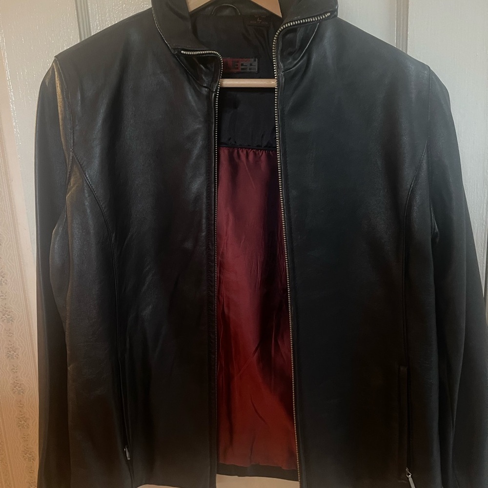 Nicole by Nicole Miller Black Leather Jacket Classic. Never been worn.